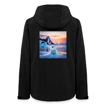 Ourson sur la Banquise - Veste softshell femme recyclée Stanley/Stella - noir - Dos - AI Model Female 172 light (172cm)