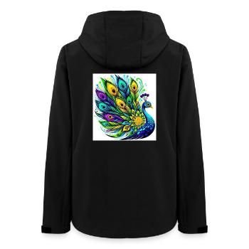 Pfau - Frauen Recycelte Softshelljacke von Stanley/Stella - Schwarz - Hinten - AI Model Female 172 light (172cm)