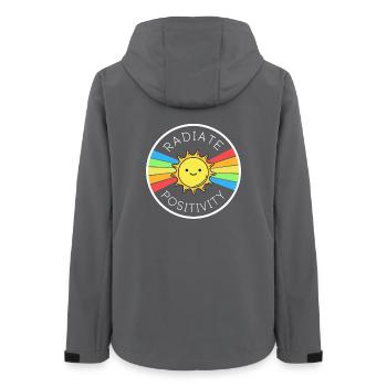 Sun Retro Radiate Positivity T-Shirt - Women’s Recycled Softshell Jacket by Stanley/Stella - anthracite - Back - AI Model Female 172 light (172cm)