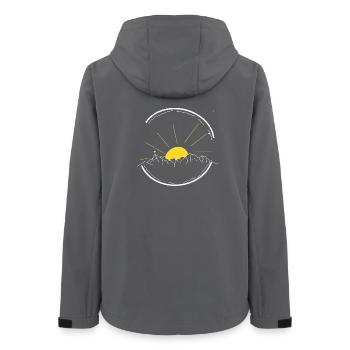 Mountains Summer Panorama Mountaineering Hiking Alps - Women’s Recycled Softshell Jacket by Stanley/Stella - anthracite - Back - AI Model Female 172 light (172cm)
