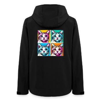 Cat Pop Art - Women’s Recycled Softshell Jacket by Stanley/Stella - black - Back - AI Model Female 172 light (172cm)