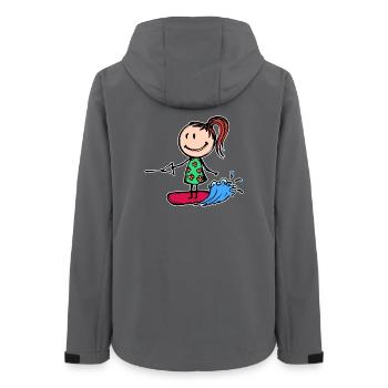 Planche de surf, Wakeboard, Vague, Surf, Sports nautiques - Veste softshell femme recyclée Stanley/Stella - charbon - Dos - AI Model Female 172 light (172cm)
