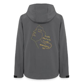 Vie pleine de merveilles – Citation sur l’art au trait - Veste softshell femme recyclée Stanley/Stella - charbon - Dos - AI Model Female 172 light (172cm)