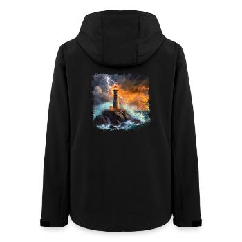 Phare qui brille sur la mer la nuit - Veste softshell femme recyclée Stanley/Stella - noir - Dos - AI Model Female 172 light (172cm)