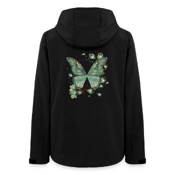 Butterfly wings in greenish watercolors - Women’s Recycled Softshell Jacket by Stanley/Stella - black - Back - AI Model Female 172 light (172cm)