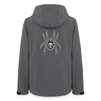 Dunkle Spinne mit rosa Markierungen - Frauen Recycelte Softshelljacke von Stanley/Stella - Anthrazit - Hinten - AI Model Female 172 light (172cm)