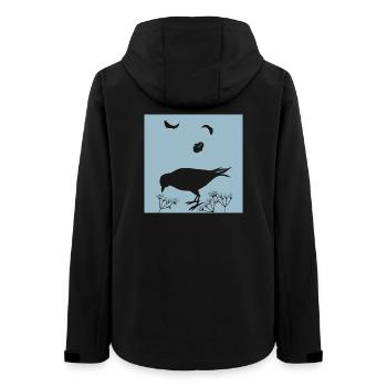 Vogelsilhouette und Federn - Frauen Recycelte Softshelljacke von Stanley/Stella - Schwarz - Hinten - AI Model Female 172 light (172cm)