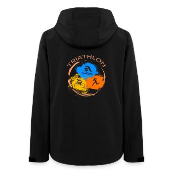 Triathlon - Frauen Recycelte Softshelljacke von Stanley/Stella - Schwarz - Hinten - AI Model Female 172 light (172cm)
