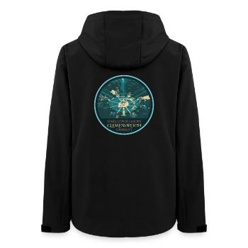 Illustration Château Clemenswerth, Allemagne - Veste softshell femme recyclée Stanley/Stella - noir - Dos - AI Model Female 172 light (172cm)
