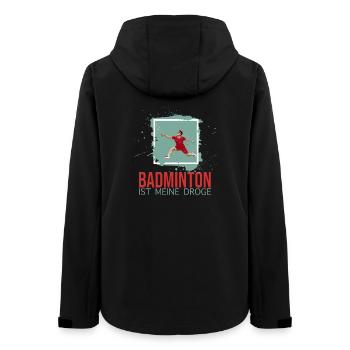Badminton ist meine Droge - Frauen Recycelte Softshelljacke von Stanley/Stella - Schwarz - Hinten - AI Model Female 172 light (172cm)