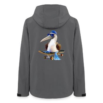 Blaufußtölpel Skateboard - Frauen Recycelte Softshelljacke von Stanley/Stella - Anthrazit - Hinten - AI Model Female 172 light (172cm)