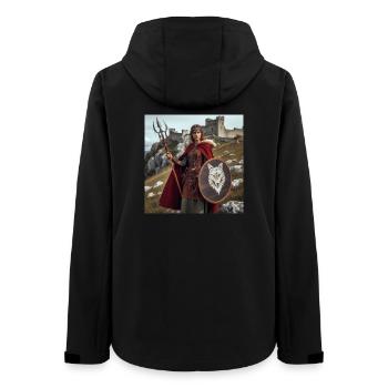 Wikinger-Krieger - Frauen Recycelte Softshelljacke von Stanley/Stella - Schwarz - Hinten - AI Model Female 172 light (172cm)