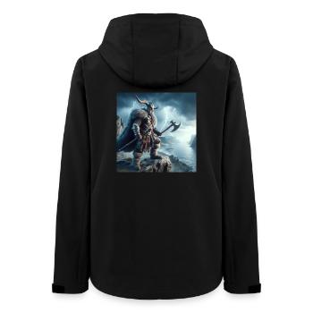 Wikinger-Krieger - Frauen Recycelte Softshelljacke von Stanley/Stella - Schwarz - Hinten - AI Model Female 172 light (172cm)