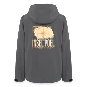 Insel Poel Koordinaten - Frauen Recycelte Softshelljacke von Stanley/Stella - Anthrazit - Hinten - AI Model Female 172 light (172cm)