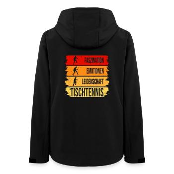 Faszination - Emotionen - Leidenschaft Tischtennis - Frauen Recycelte Softshelljacke von Stanley/Stella - Schwarz - Hinten - AI Model Female 172 light (172cm)