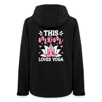 Diese Mutter liebt Yoga - Frauen Recycelte Softshelljacke von Stanley/Stella - Schwarz - Hinten - AI Model Female 172 light (172cm)
