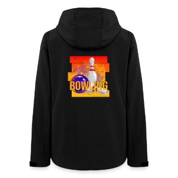 Bowling - Frauen Recycelte Softshelljacke von Stanley/Stella - Schwarz - Hinten - AI Model Female 172 light (172cm)