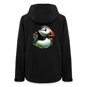Papageitaucher - Frauen Recycelte Softshelljacke von Stanley/Stella - Schwarz - Hinten - AI Model Female 172 light (172cm)
