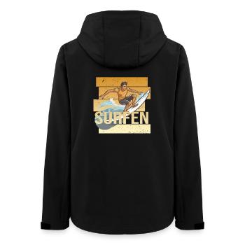 Surfen - Frauen Recycelte Softshelljacke von Stanley/Stella - Schwarz - Hinten - AI Model Female 172 light (172cm)