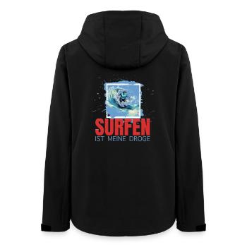 Surfen ist meine Droge - Frauen Recycelte Softshelljacke von Stanley/Stella - Schwarz - Hinten - AI Model Female 172 light (172cm)