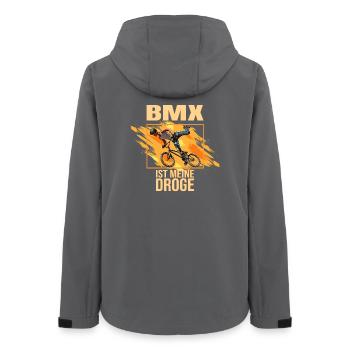BMX ist meine Droge - Frauen Recycelte Softshelljacke von Stanley/Stella - Anthrazit - Hinten - AI Model Female 172 light (172cm)