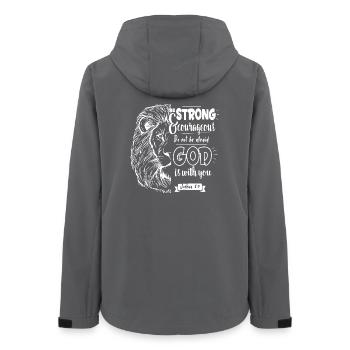 Joshua 1 9 - Be strong and courageous - Women’s Recycled Softshell Jacket by Stanley/Stella - anthracite - Back - AI Model Female 172 light (172cm)