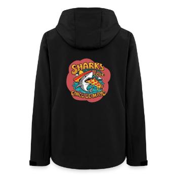 requin nageur avec chapeau mexicain et pizza - Veste softshell femme recyclée Stanley/Stella - noir - Dos - AI Model Female 172 light (172cm)
