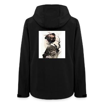 Anmutige, japanische Geisha - Frauen Recycelte Softshelljacke von Stanley/Stella - Schwarz - Hinten - AI Model Female 172 light (172cm)