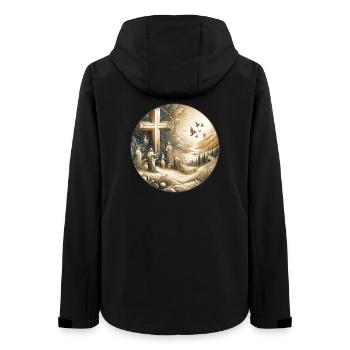 Kreuz des Glaubens - Frauen Recycelte Softshelljacke von Stanley/Stella - Schwarz - Hinten - AI Model Female 172 light (172cm)