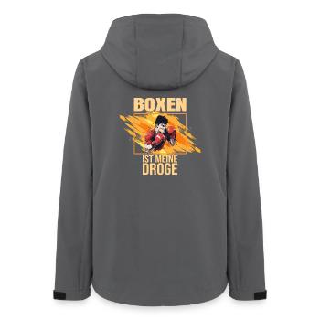Boxen ist meine Droge - Frauen Recycelte Softshelljacke von Stanley/Stella - Anthrazit - Hinten - AI Model Female 172 light (172cm)