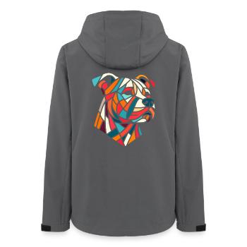 Staffordshire geometrischer Bullterrier, Staffy - Frauen Recycelte Softshelljacke von Stanley/Stella - Anthrazit - Hinten - AI Model Female 172 light (172cm)