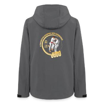Lebensphilosophie der Harmonie - Judo - Frauen Recycelte Softshelljacke von Stanley/Stella - Anthrazit - Hinten - AI Model Female 172 light (172cm)