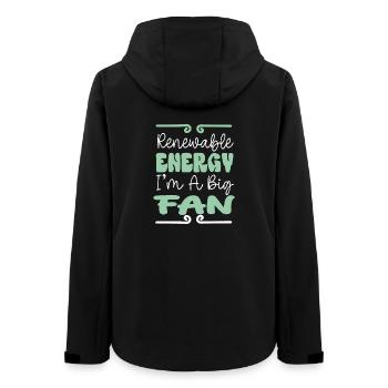 Renewable energy, electricity, wind energy, climate change - Women’s Recycled Softshell Jacket by Stanley/Stella - black - Back - AI Model Female 172 light (172cm)