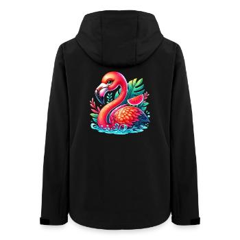 Flamingo - Frauen Recycelte Softshelljacke von Stanley/Stella - Schwarz - Hinten - AI Model Female 172 light (172cm)