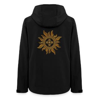 The golden Celtic cross. - Women’s Recycled Softshell Jacket by Stanley/Stella - black - Back - AI Model Female 172 light (172cm)