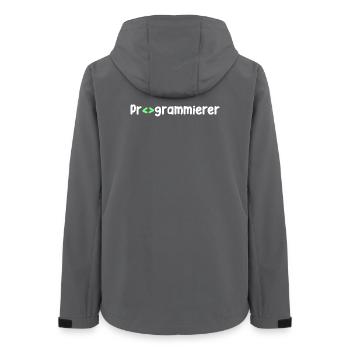 Programmer, Geek, Scripting, Code, Nerd - Women’s Recycled Softshell Jacket by Stanley/Stella - anthracite - Back - AI Model Female 172 light (172cm)