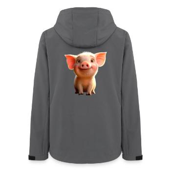 Schwein Hausschwein Schweine Ferkel Schweinchen - Frauen Recycelte Softshelljacke von Stanley/Stella - Anthrazit - Hinten - AI Model Female 172 light (172cm)