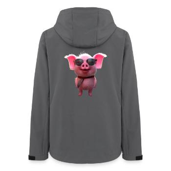 Schwein Hausschwein Schweine Ferkel Schweinchen - Frauen Recycelte Softshelljacke von Stanley/Stella - Anthrazit - Hinten - AI Model Female 172 light (172cm)