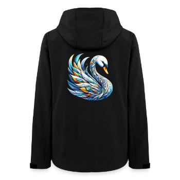 Schwan - Frauen Recycelte Softshelljacke von Stanley/Stella - Schwarz - Hinten - AI Model Female 172 light (172cm)
