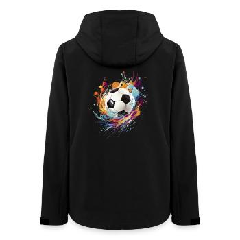 Football Splash Football Fan Merchandise Gift - Women’s Recycled Softshell Jacket by Stanley/Stella - black - Back - AI Model Female 172 light (172cm)