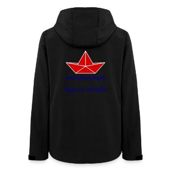 GLÜCKLICHER RUHESTAND - Frauen Recycelte Softshelljacke von Stanley/Stella - Schwarz - Hinten - AI Model Female 172 light (172cm)