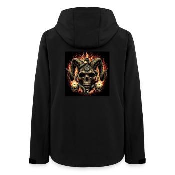 Satanic Skull on Fire - Women’s Recycled Softshell Jacket by Stanley/Stella - black - Back - AI Model Female 172 light (172cm)