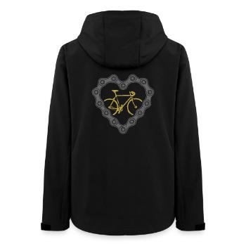Rennrad Herz Kette Radfahrer Geschenk - Frauen Recycelte Softshelljacke von Stanley/Stella - Schwarz - Hinten - AI Model Female 172 light (172cm)