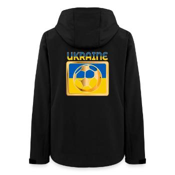 Fußball Ukraine - Frauen Recycelte Softshelljacke von Stanley/Stella - Schwarz - Hinten - AI Model Female 172 light (172cm)