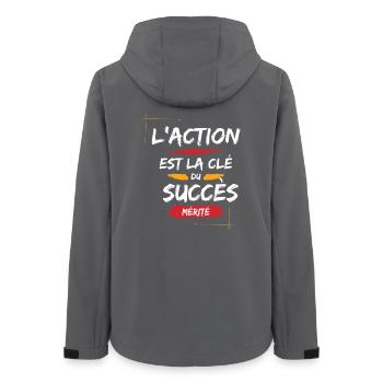 Motivational Quote for Success - Women’s Recycled Softshell Jacket by Stanley/Stella - anthracite - Back - AI Model Female 172 light (172cm)