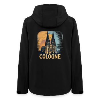 Cathédrale de Cologne Silhouette vintage de Cologne Horizon de Cologne - Veste softshell femme recyclée Stanley/Stella - noir - Dos - AI Model Female 172 light (172cm)