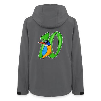 10. Geburtstag Motiv Eisvogel - zehn Jahre alt - Frauen Recycelte Softshelljacke von Stanley/Stella - Anthrazit - Hinten - AI Model Female 172 light (172cm)