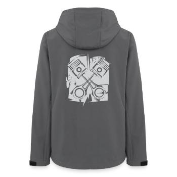 v8 moteur à pistons icône illustration d’art logo - Veste softshell femme recyclée Stanley/Stella - charbon - Dos - AI Model Female 172 light (172cm)