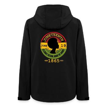 Juneteenth feiern: Freiheit, Erbe, Einheit - Frauen Recycelte Softshelljacke von Stanley/Stella - Schwarz - Hinten - AI Model Female 172 light (172cm)