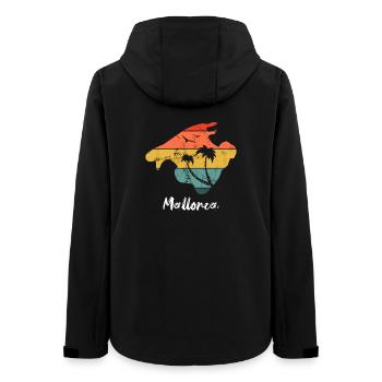 Mallorca Urlaub Balearen retro vintage Design - Frauen Recycelte Softshelljacke von Stanley/Stella - Schwarz - Hinten - AI Model Female 172 light (172cm)
